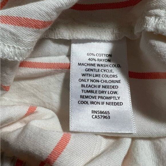 Abound Womens Striped Elastic Waist Shorts S White & Orange Cotton/Rayon Blend - Picture 5 of 6